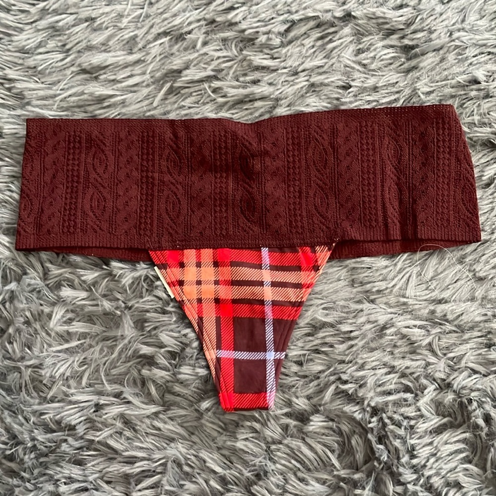 NWT Aerie Cotton Cable Lace Thong Underwear